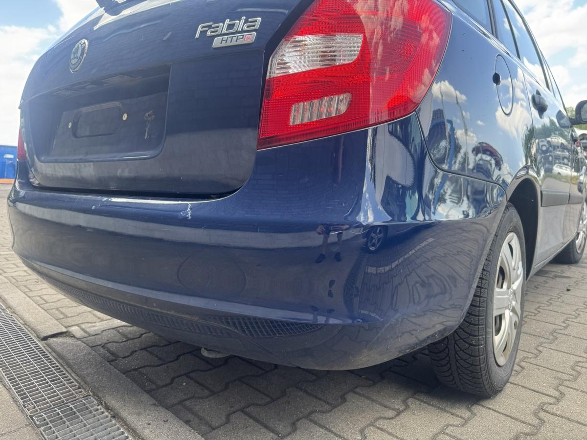 Skoda Fabia 2 5J original Stossf&auml;nger Sto&szlig;stange hinten 4711 Pacific Blue Bj.2010